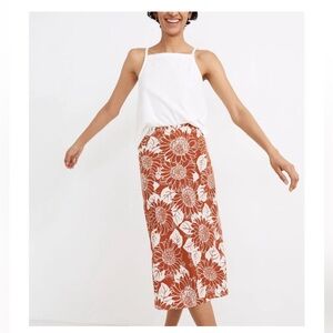 Madewell midi silk sunflower skirt